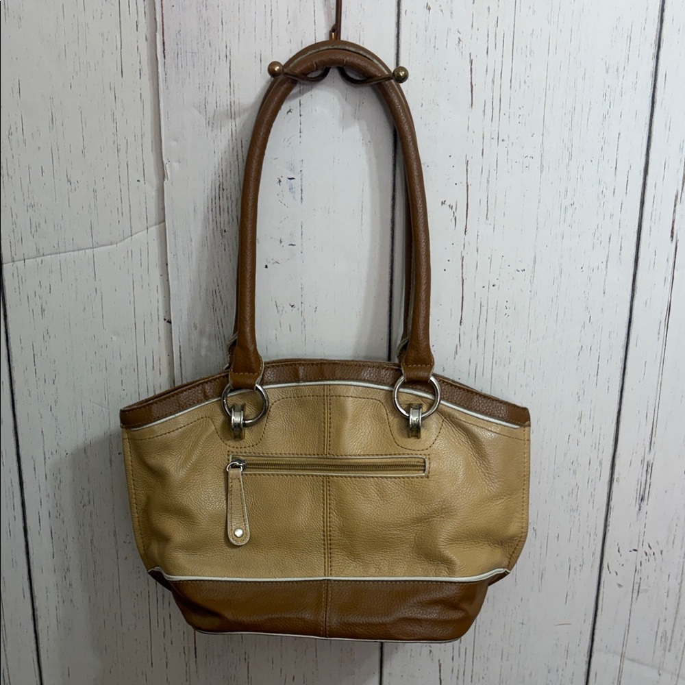 Tignanello Tan and Brown Shoulder Bag